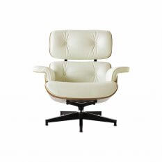 Eames Lounge Chair & Ottoman - White with Light Walnut