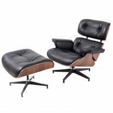 Eames Lounge Chair & Ottoman - Black with Light Walnut